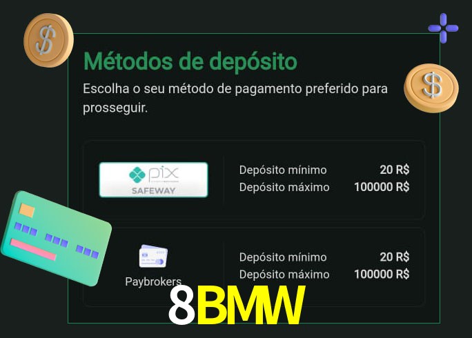 O cassino 8BMW oferece uma grande variedade de métodos de pagamento